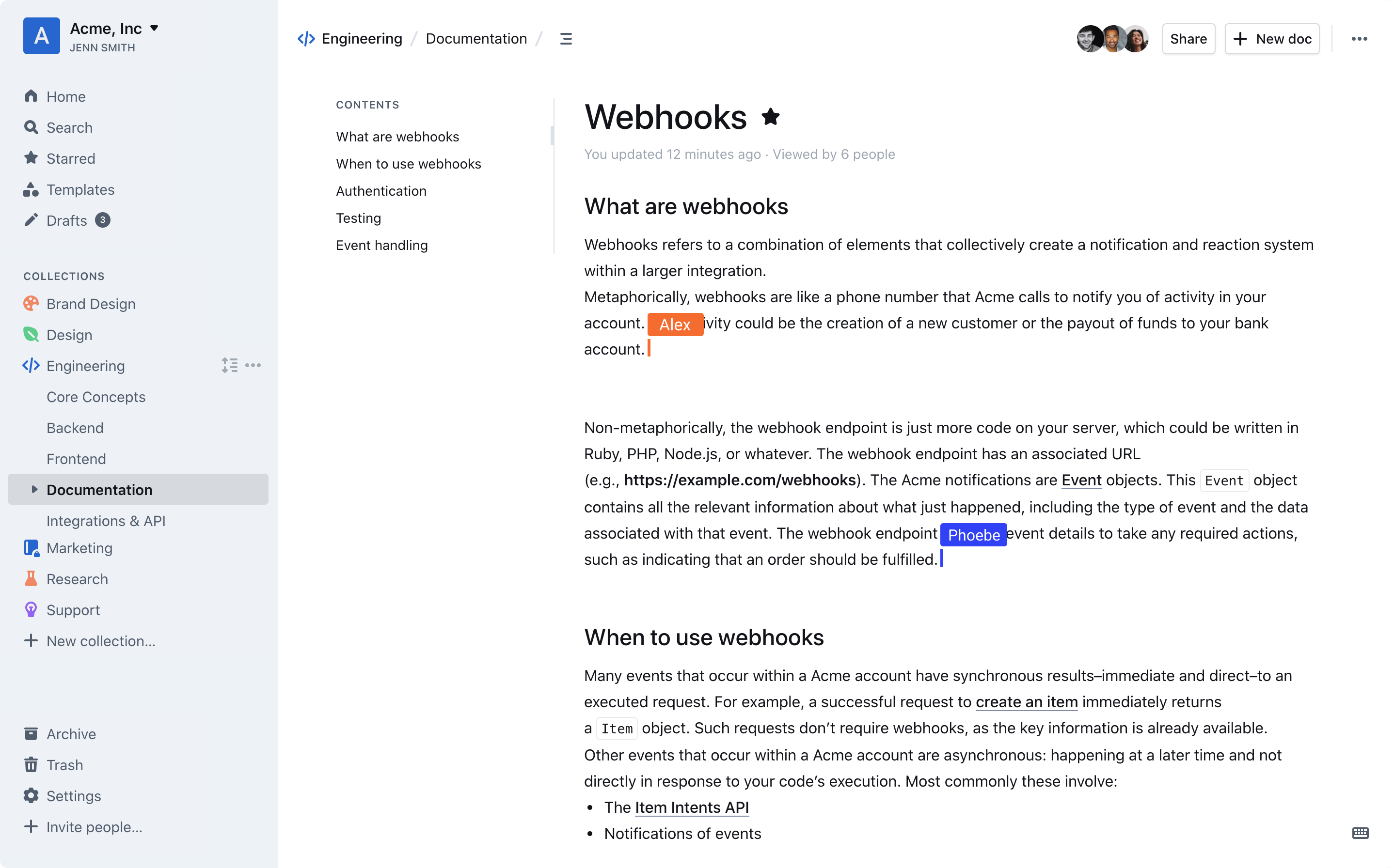 Outline homepage
