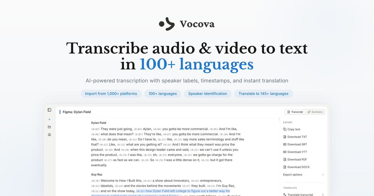 Vocova homepage