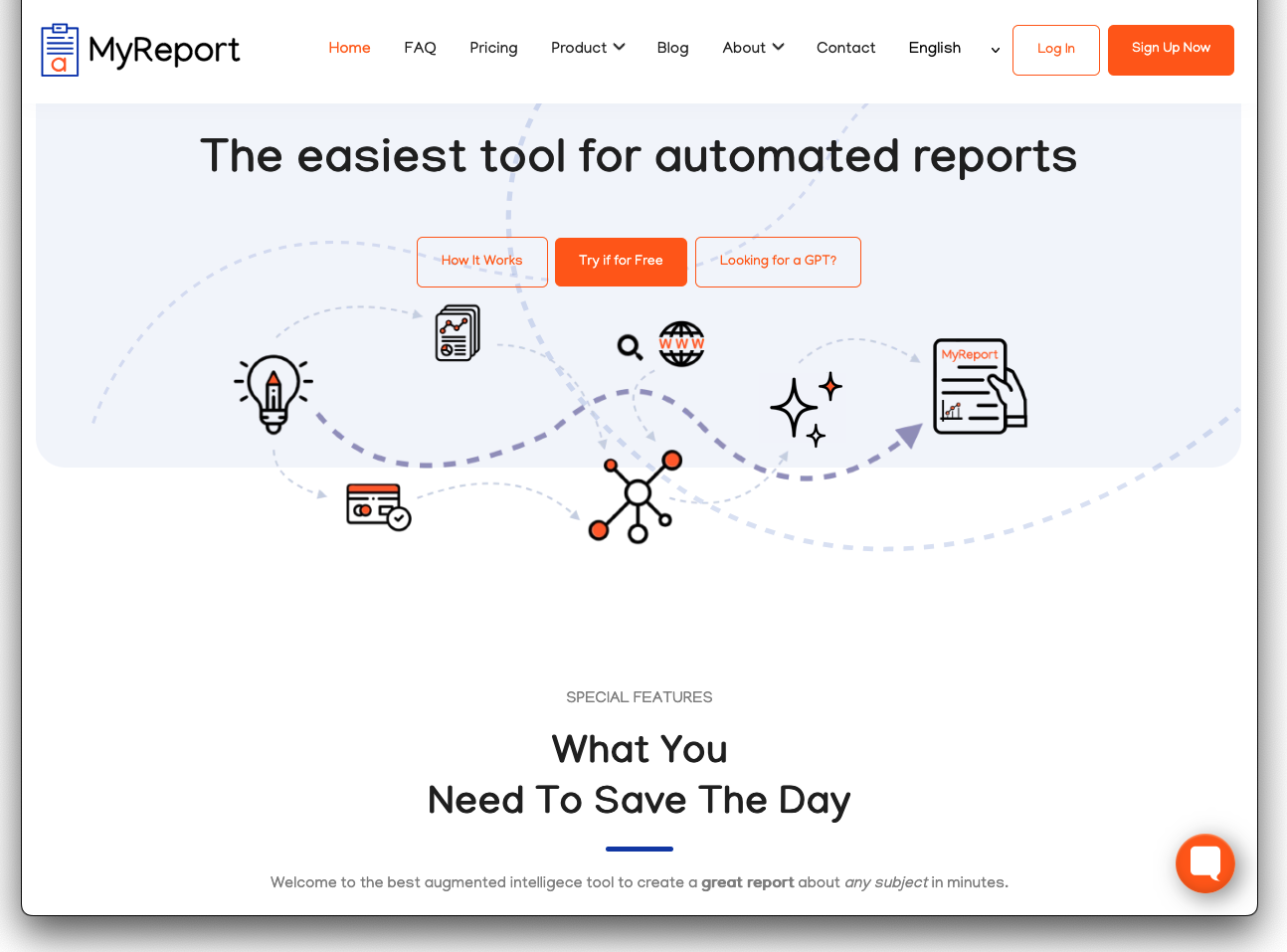MyReport homepage