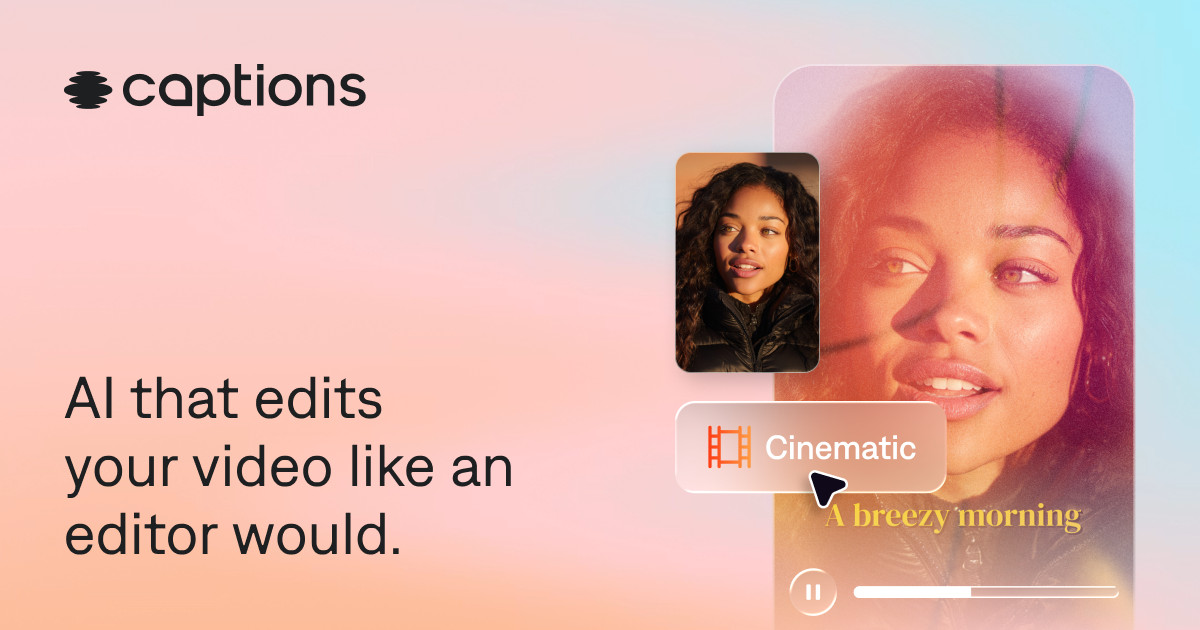 Captions AI homepage
