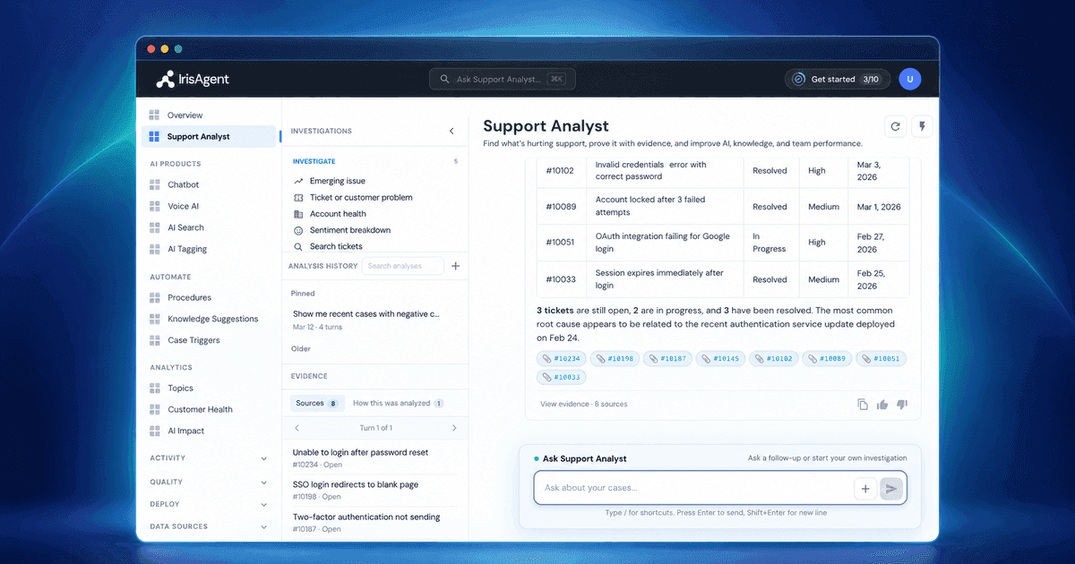 IrisAgent homepage
