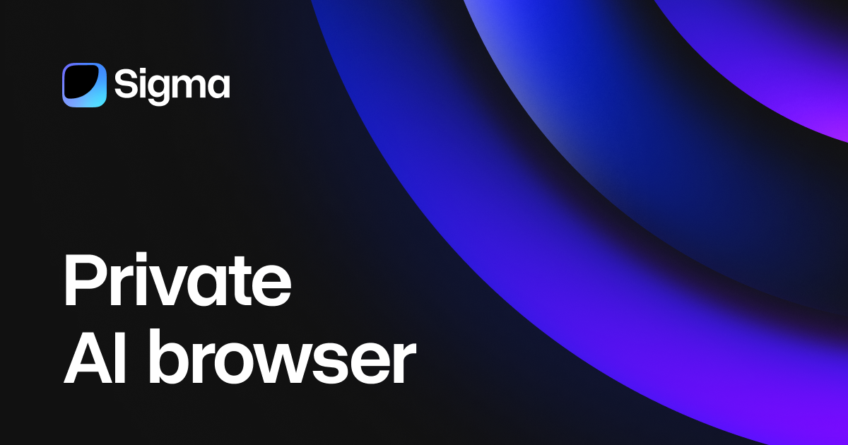 Sigma Browser homepage