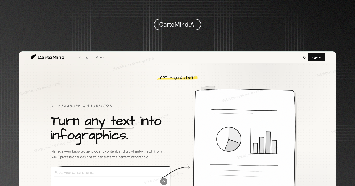 AI Infographic Generator - CartoMind homepage