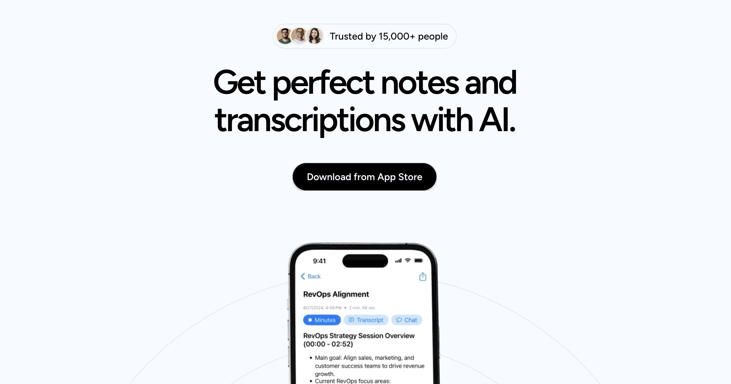 Minutes homepage