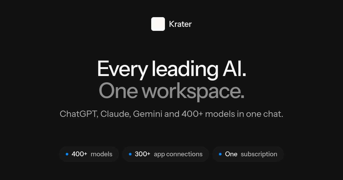 Krater.ai homepage