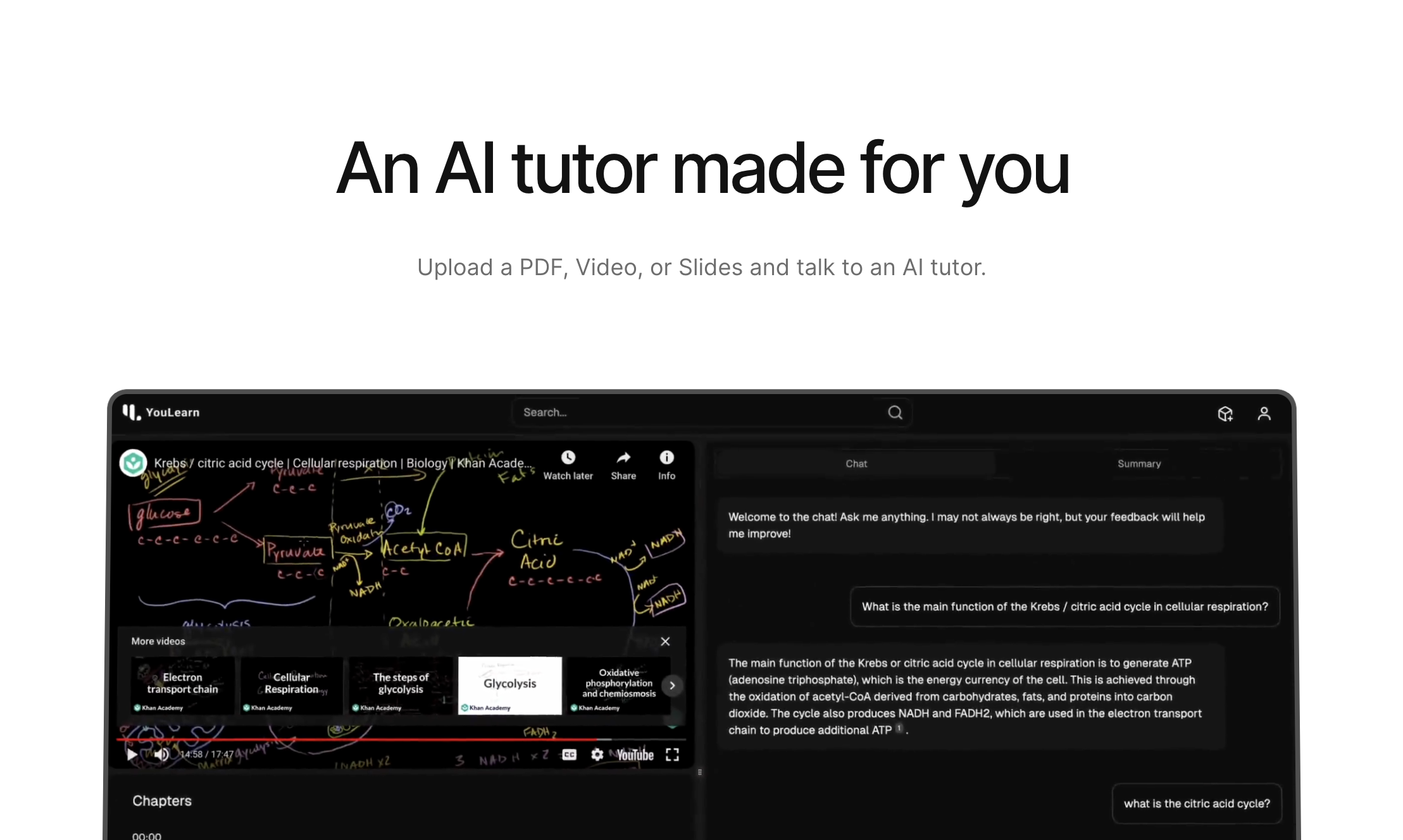 YouLearn AI homepage