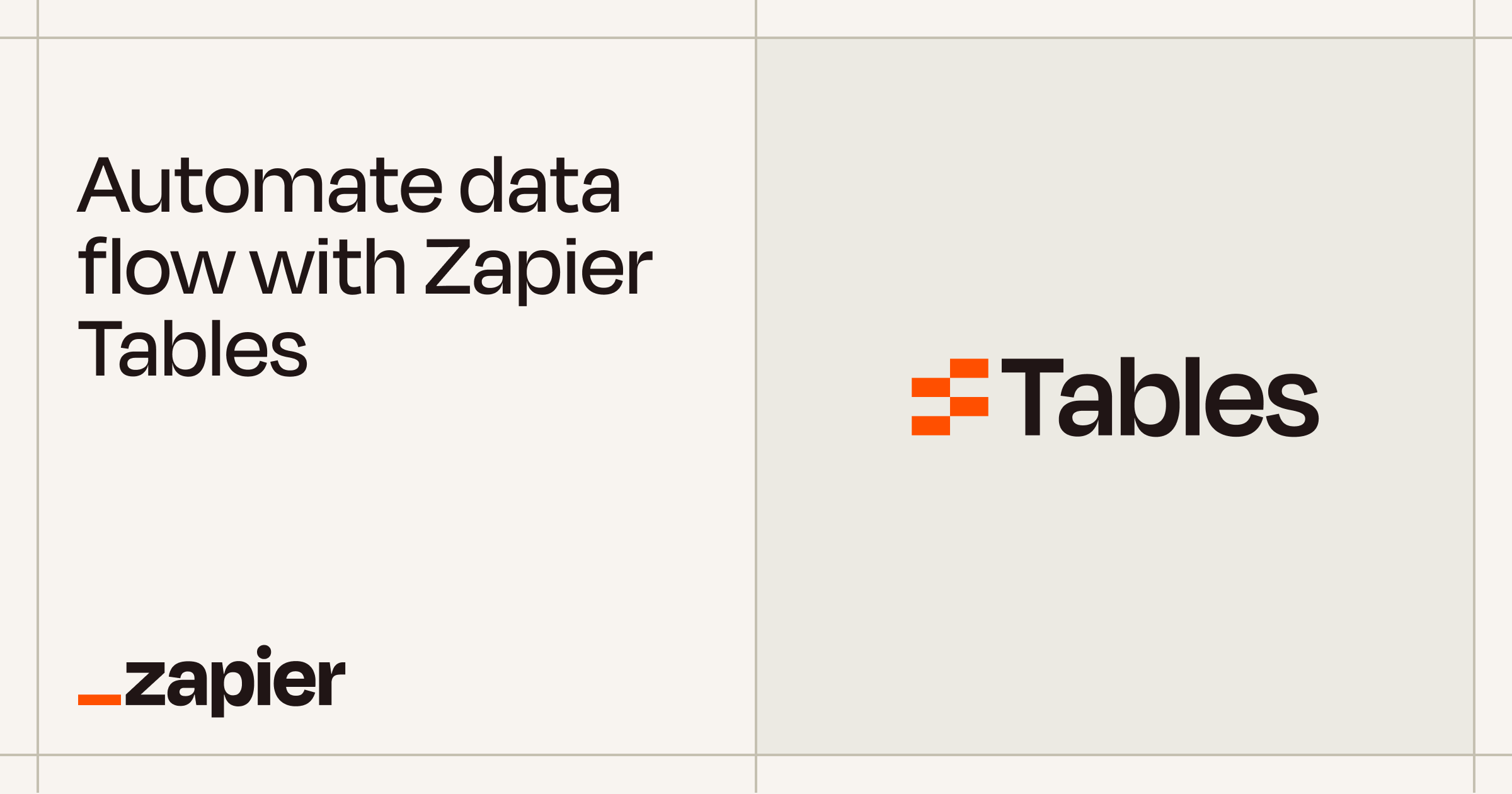 Zapier Tables homepage