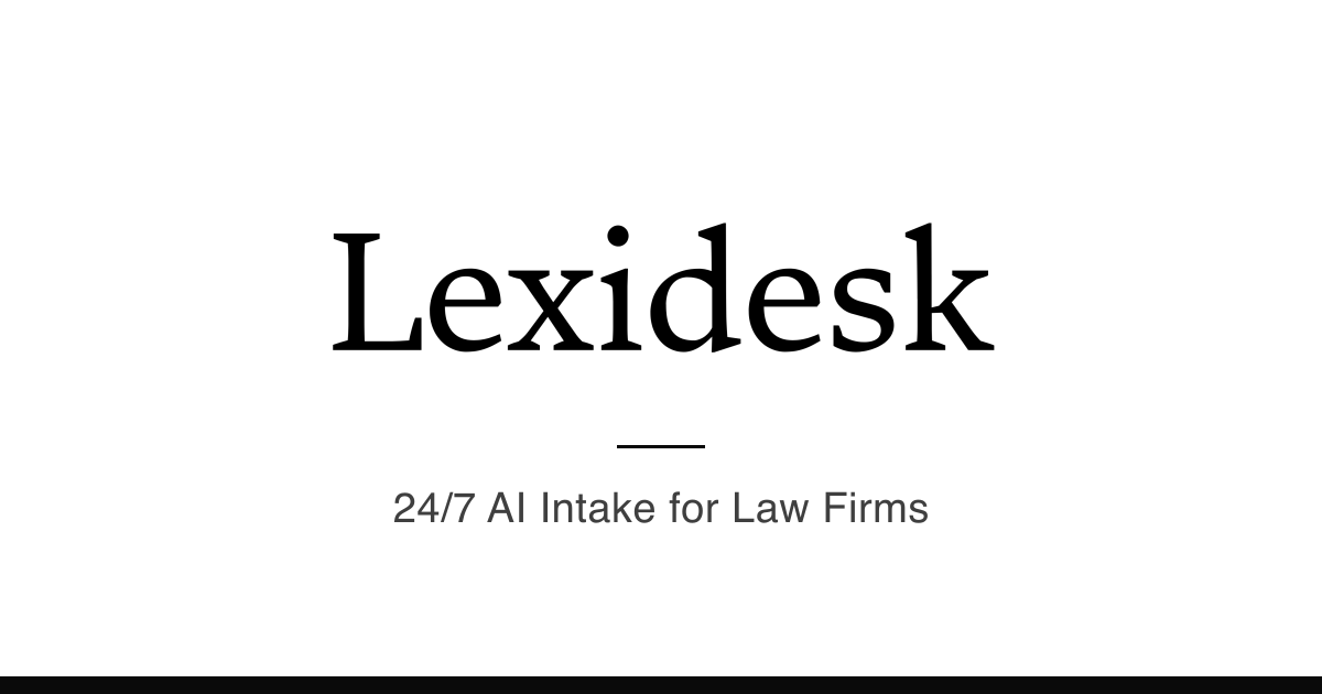Lexidesk for Law Firms homepage