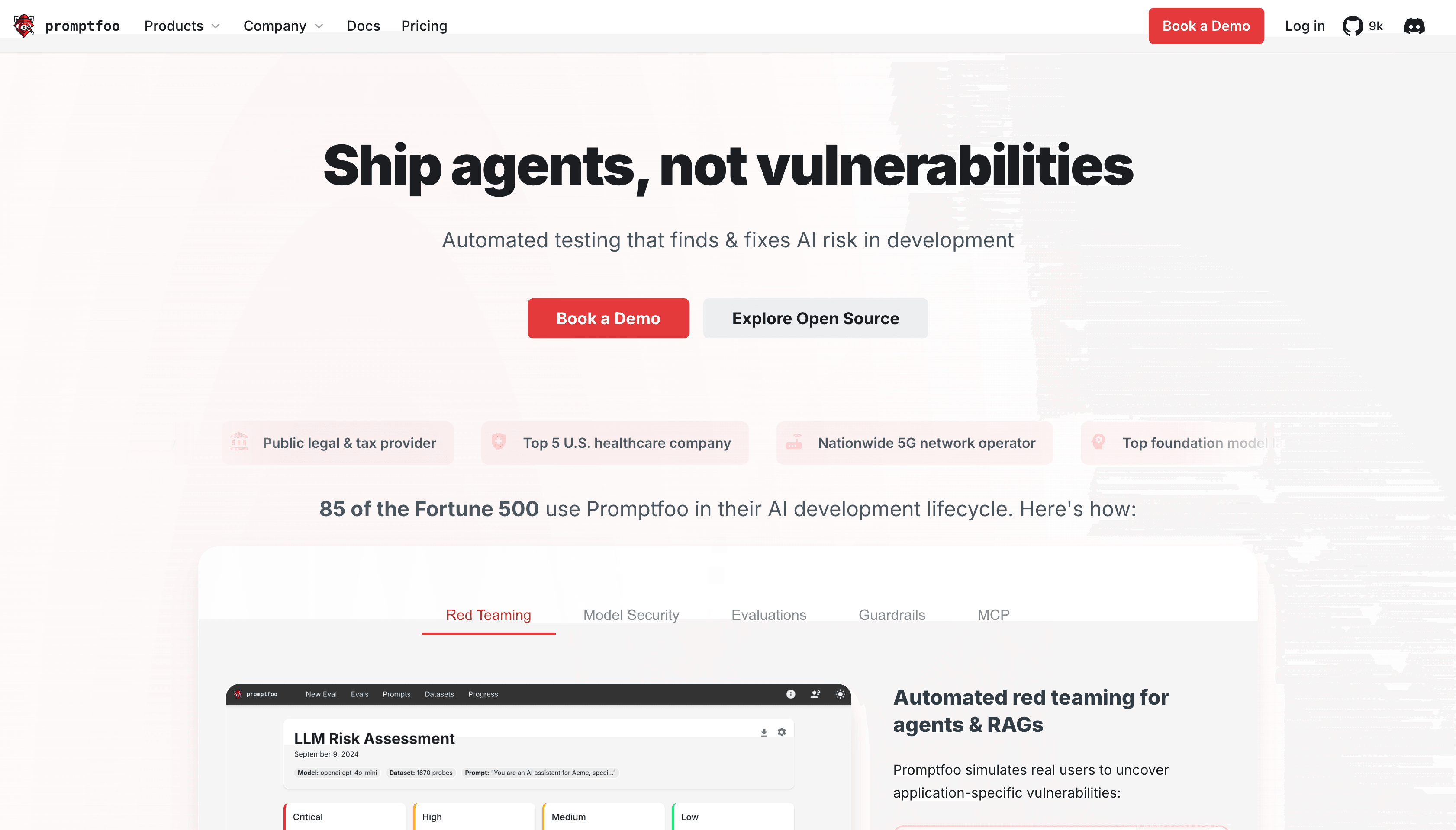 promptfoo homepage