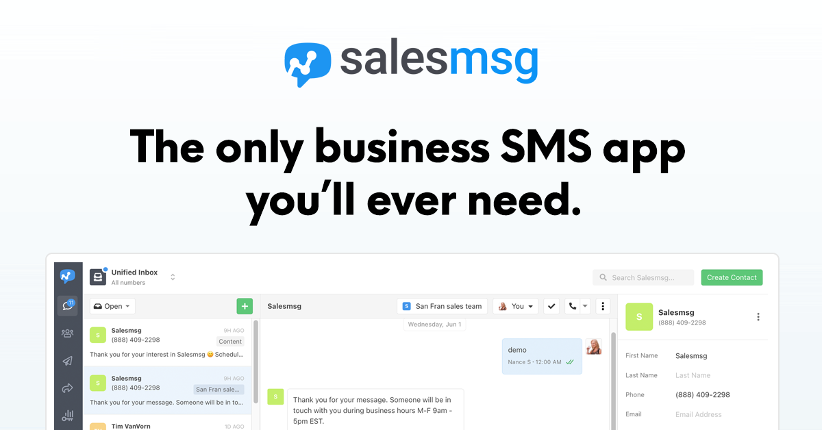 Salesmsg homepage