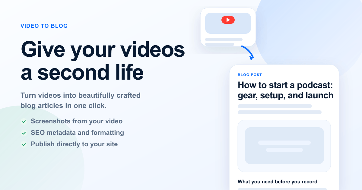 Video To Blog homepage
