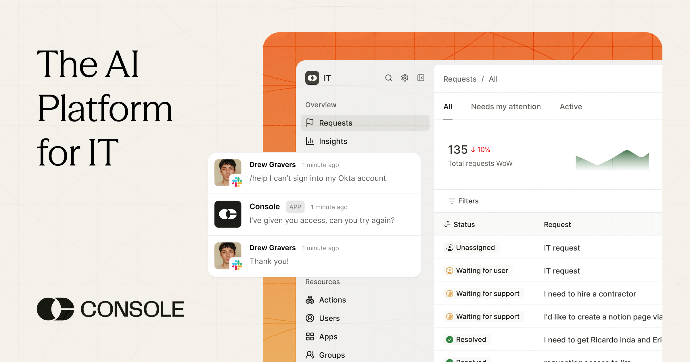 Console homepage
