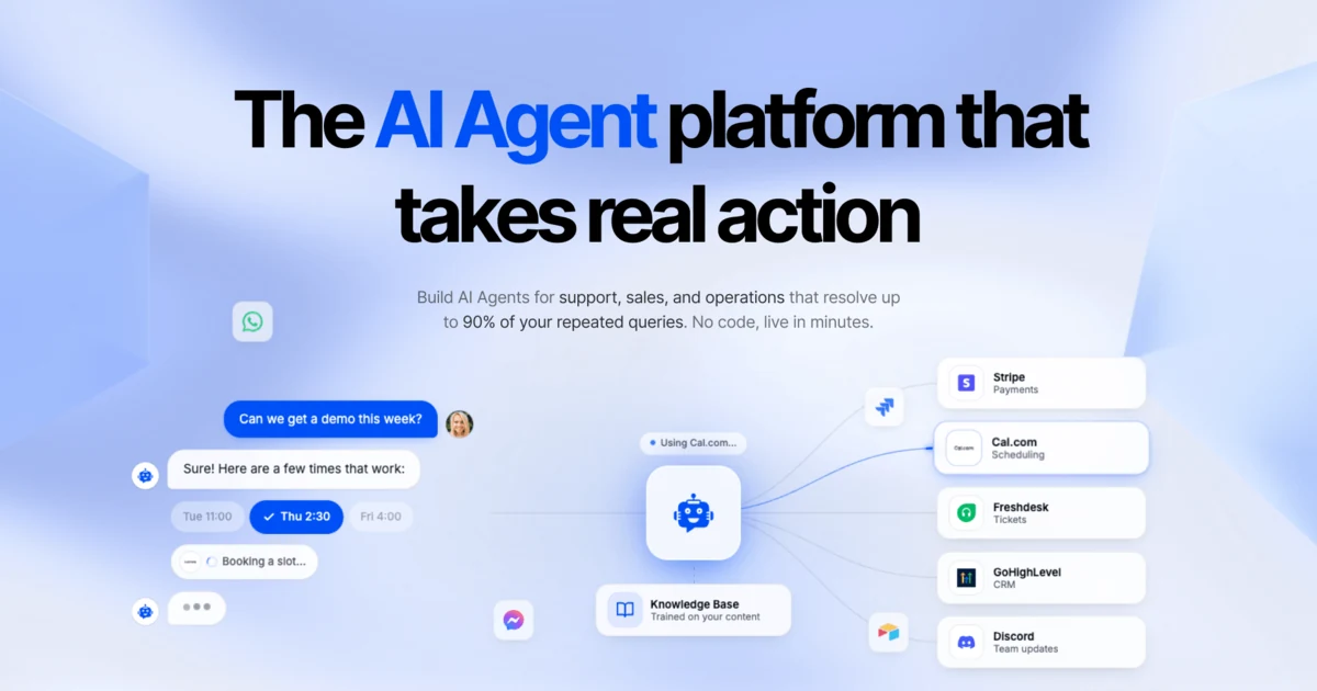 YourGPT Chatbot homepage