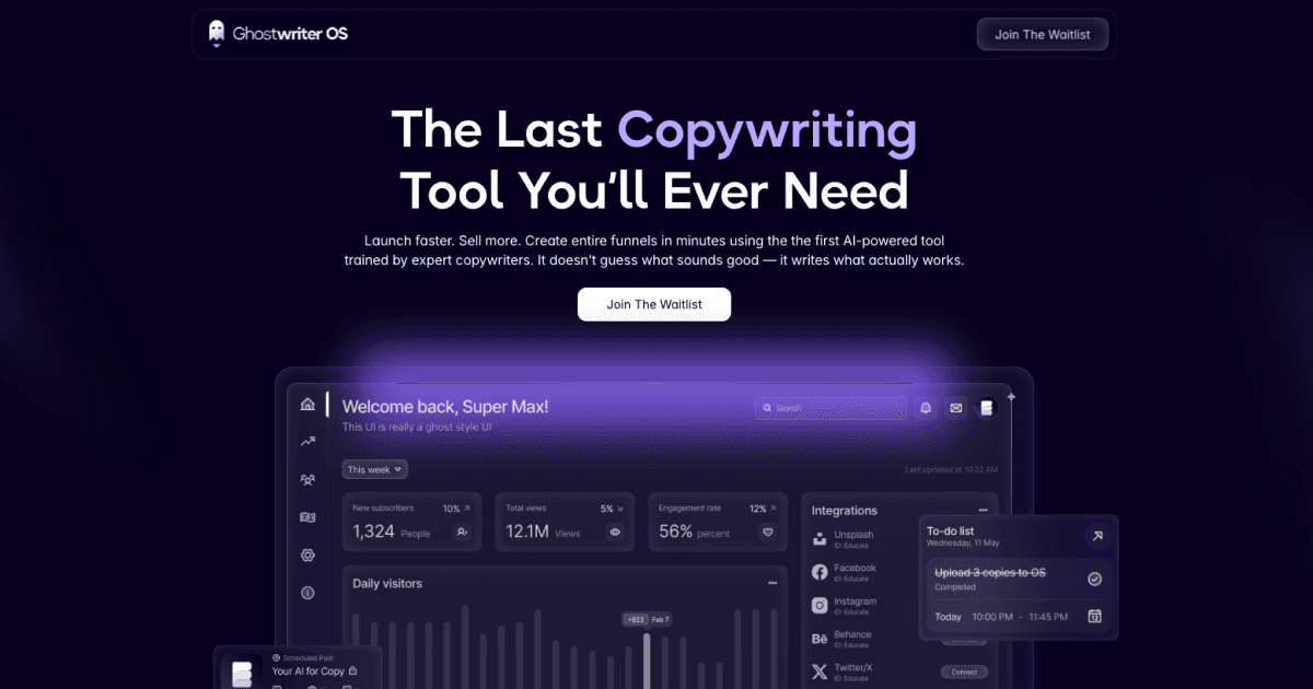GhostWriter OS homepage