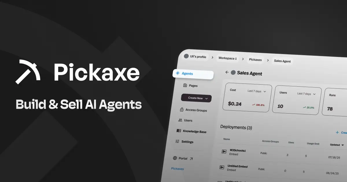Pickaxe homepage