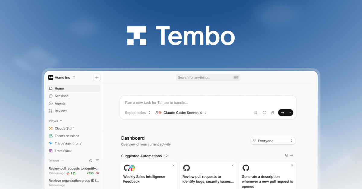 Tembo homepage