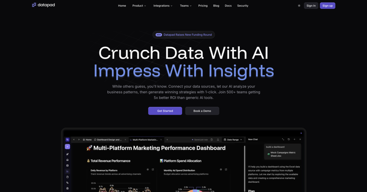 Datapad homepage
