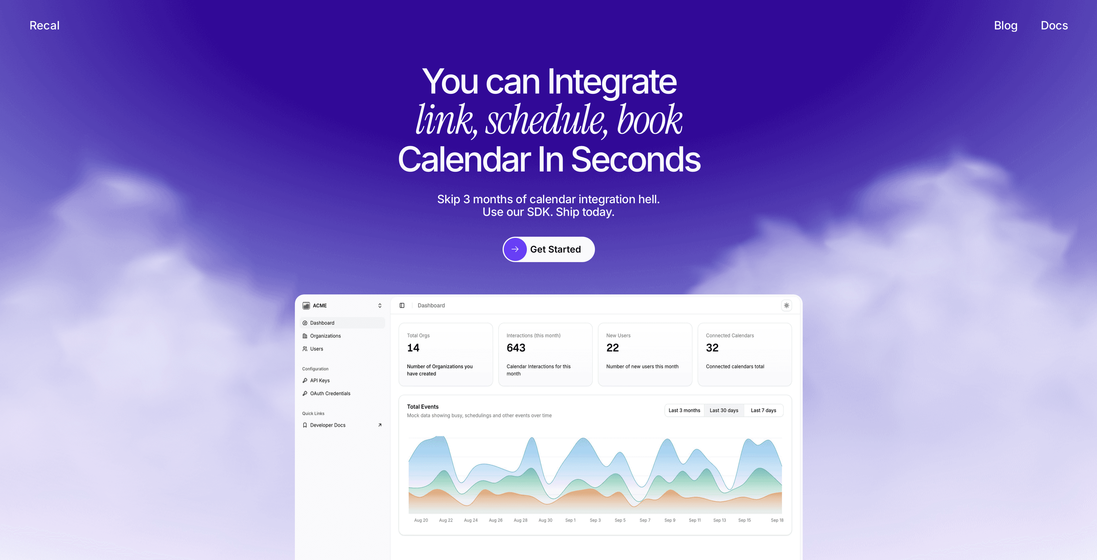 Recal homepage