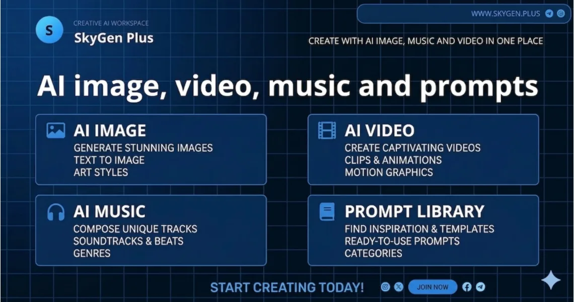 SkyGen Plus | AI Image Generator homepage