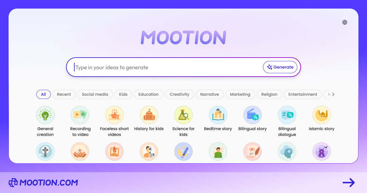 Mootion homepage