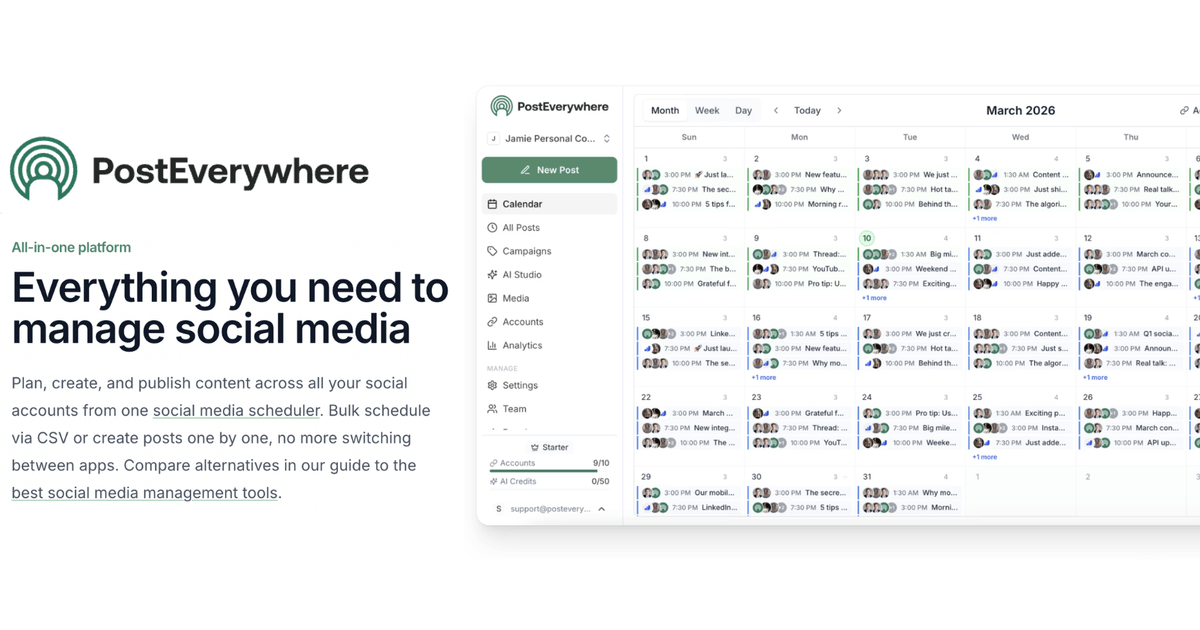 PostEverywhere homepage