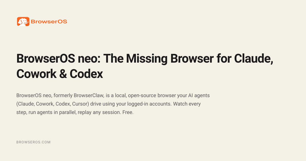 BrowserOS homepage