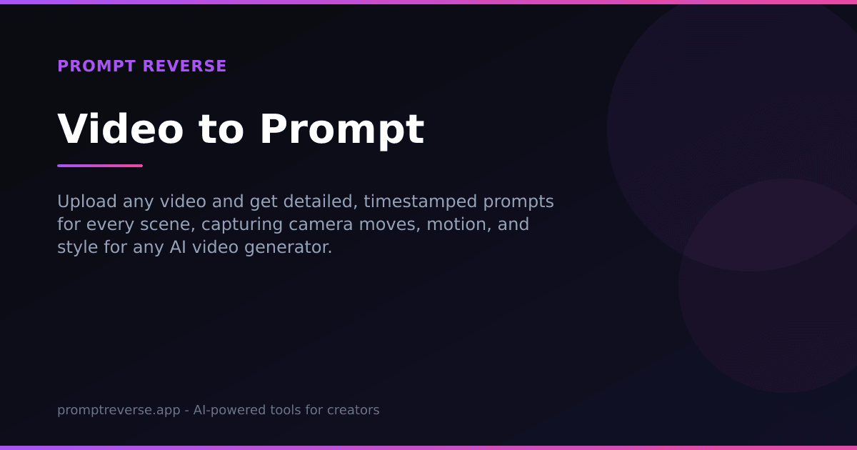 Reverse Prompt | Video to Prompt homepage