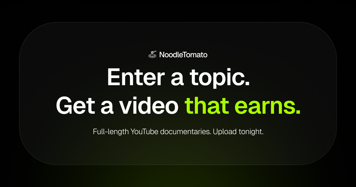 Noodle Tomato - Earn with YouTube homepage