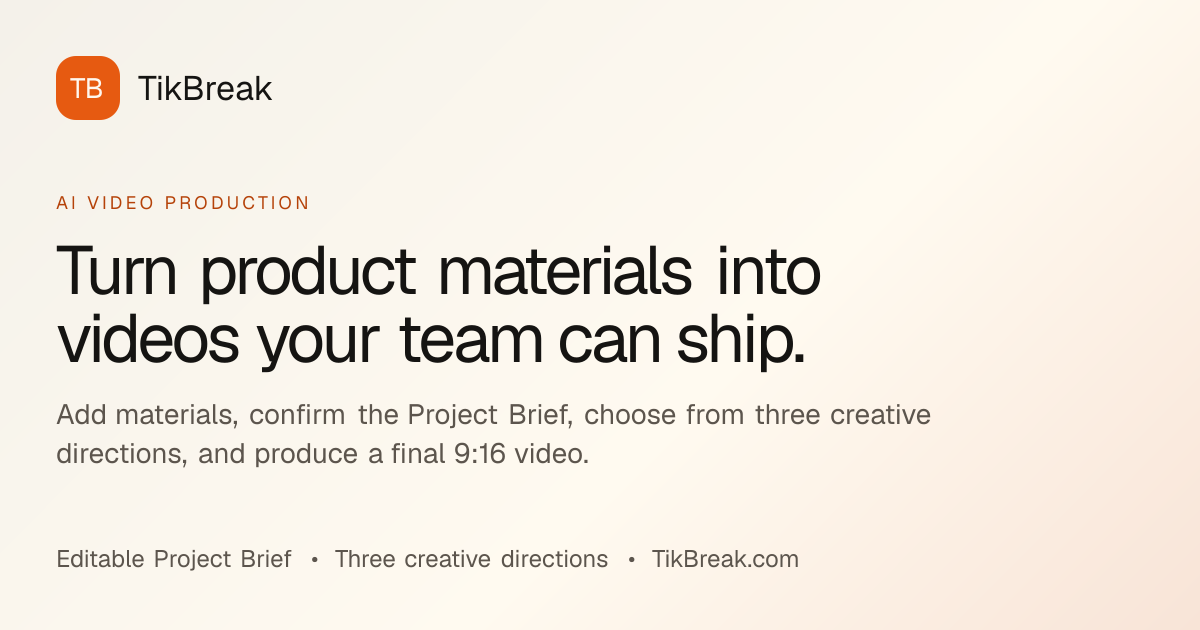 TikBreak homepage