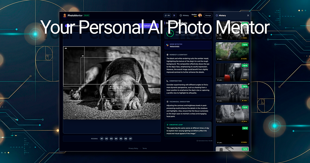 PhotoMentor homepage
