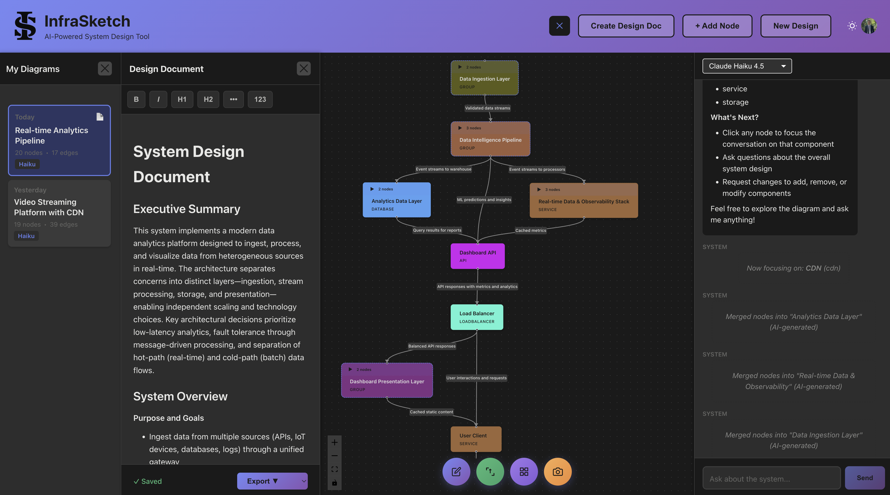 InfraSketch homepage