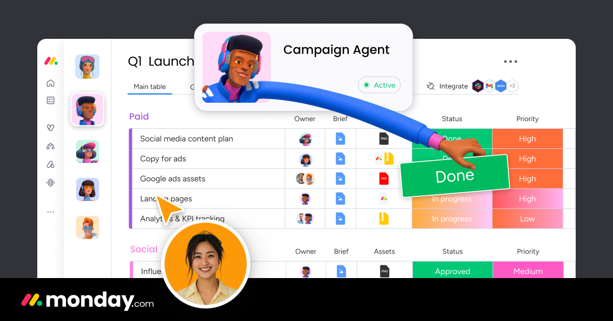 monday CRM homepage