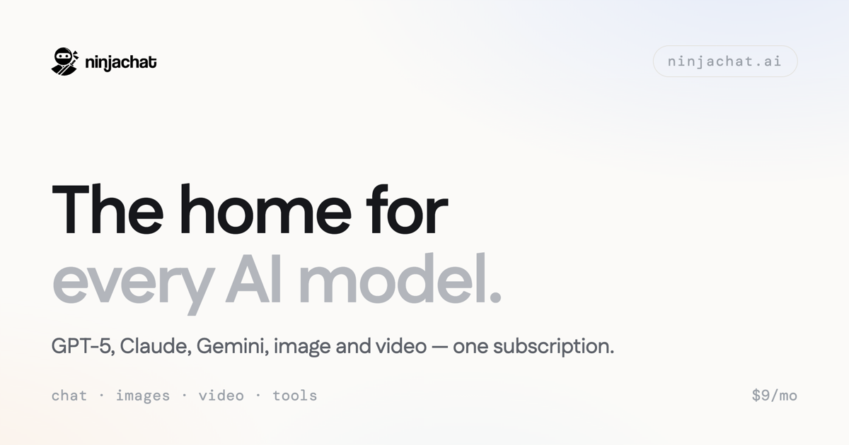NinjaChat AI homepage