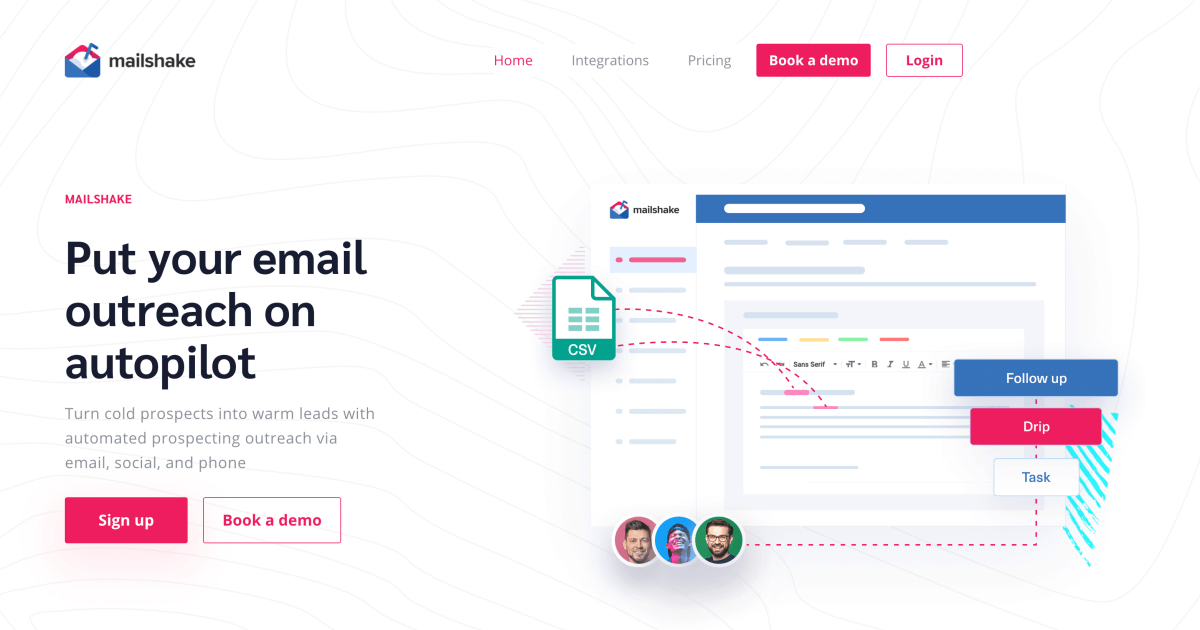 Mailshake homepage