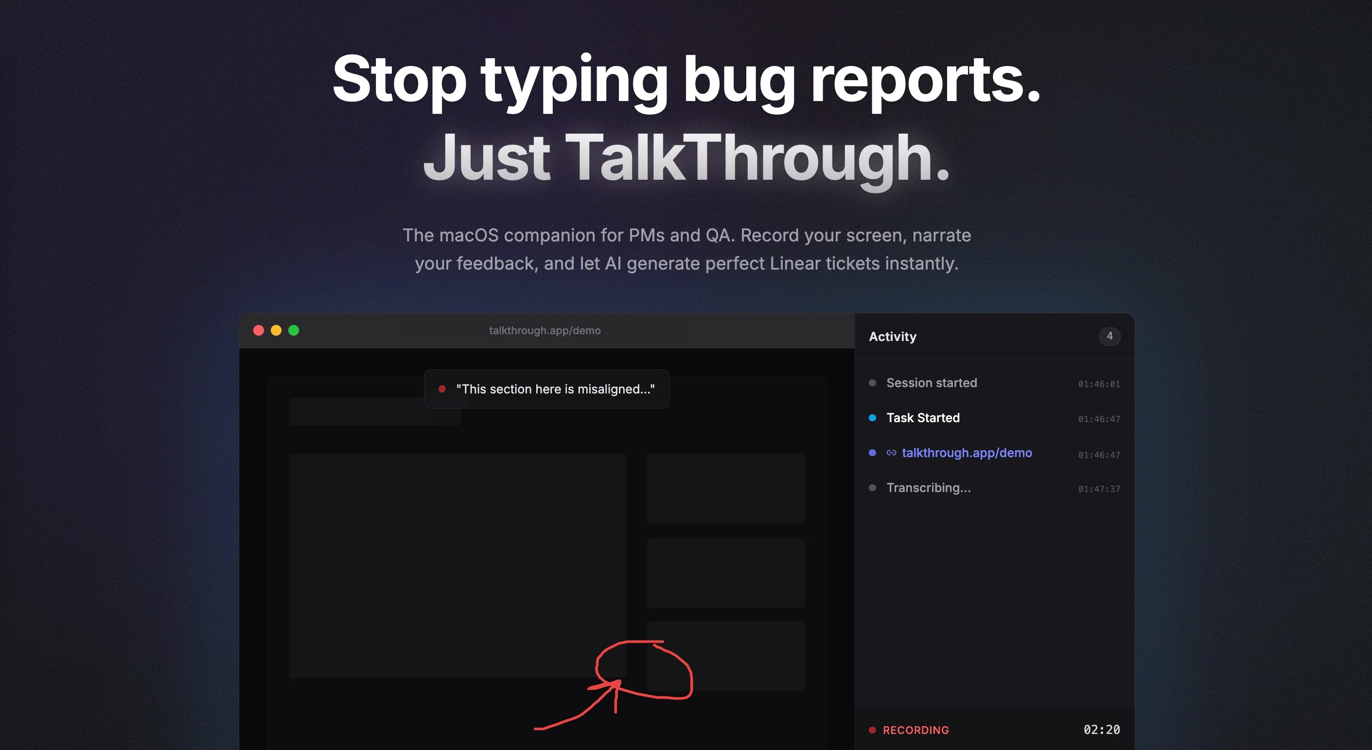 TalkThrough homepage