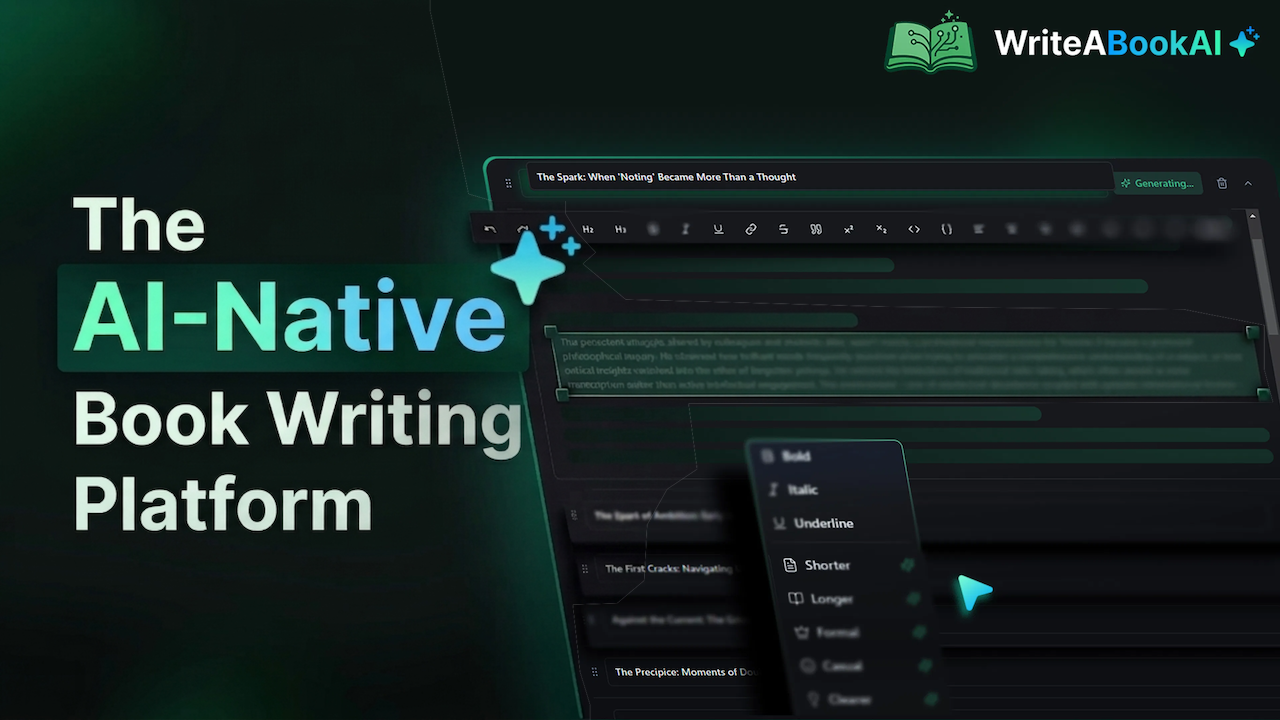 WriteABookAI homepage