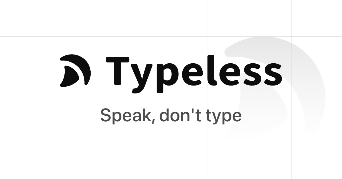Typeless homepage